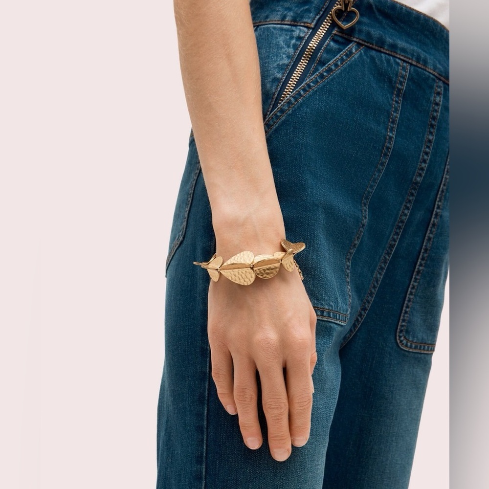 NWT kate spade Gold Metal Petal Links Bracelet